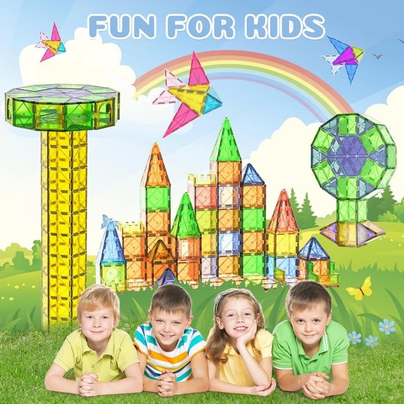 Kids Magnetic Tiles Building Blocks school Learning Kit Educational Toys - Picture 4 of 9